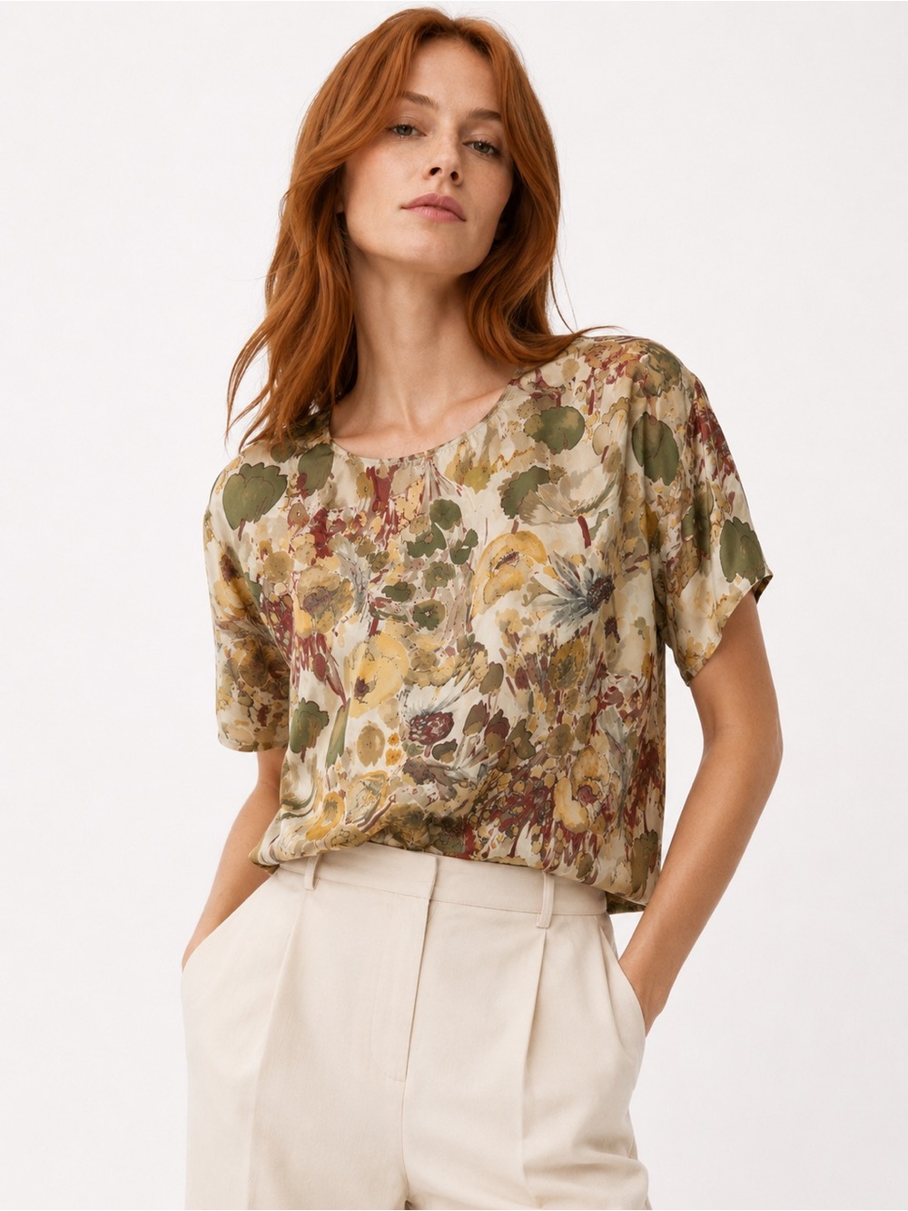Vintage Silk Floral Top